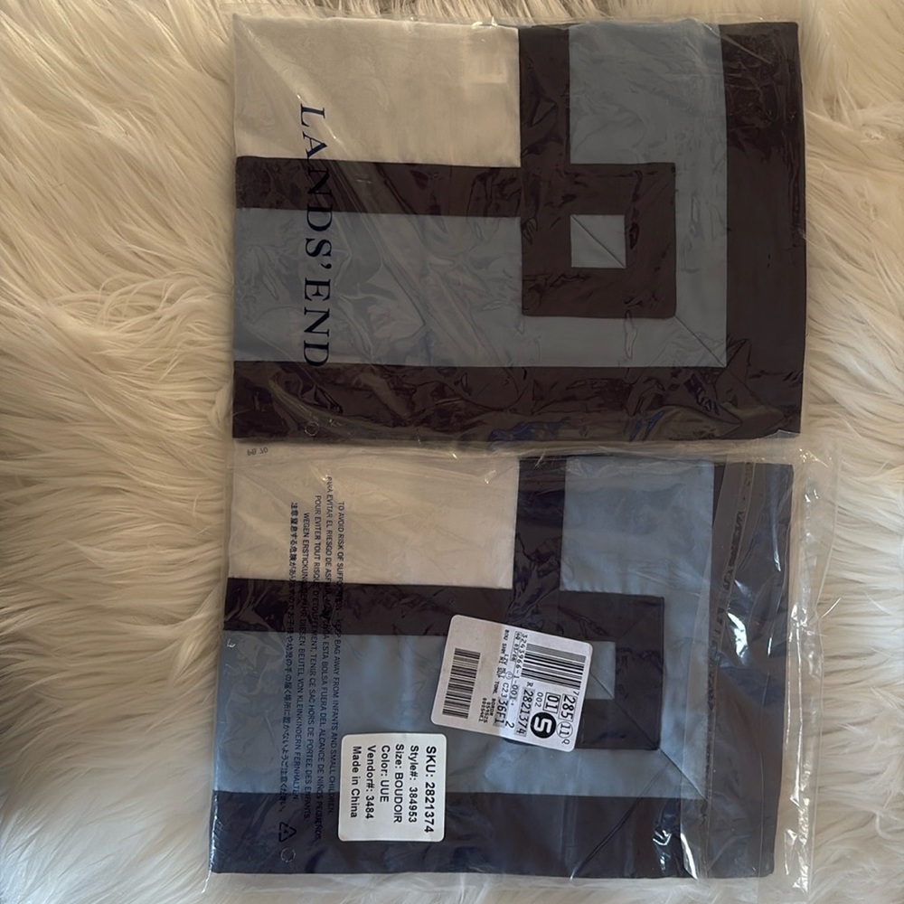 Land’s End Boudoir Size Pillow Shams. Set of 2 and New in Package; 16x12